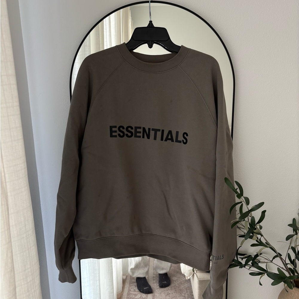 Essentials Men's Dark Gray Crewneck Sweater